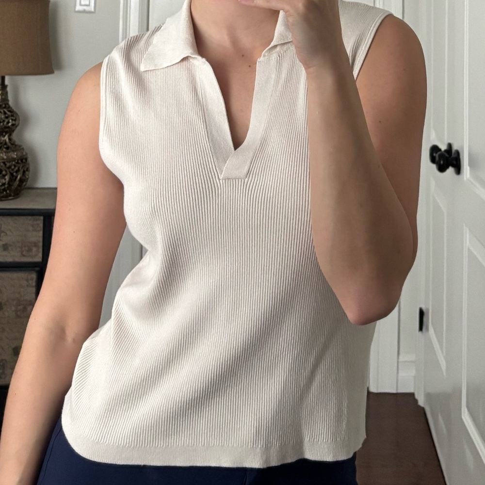 Dynamite Cream Collared Top
